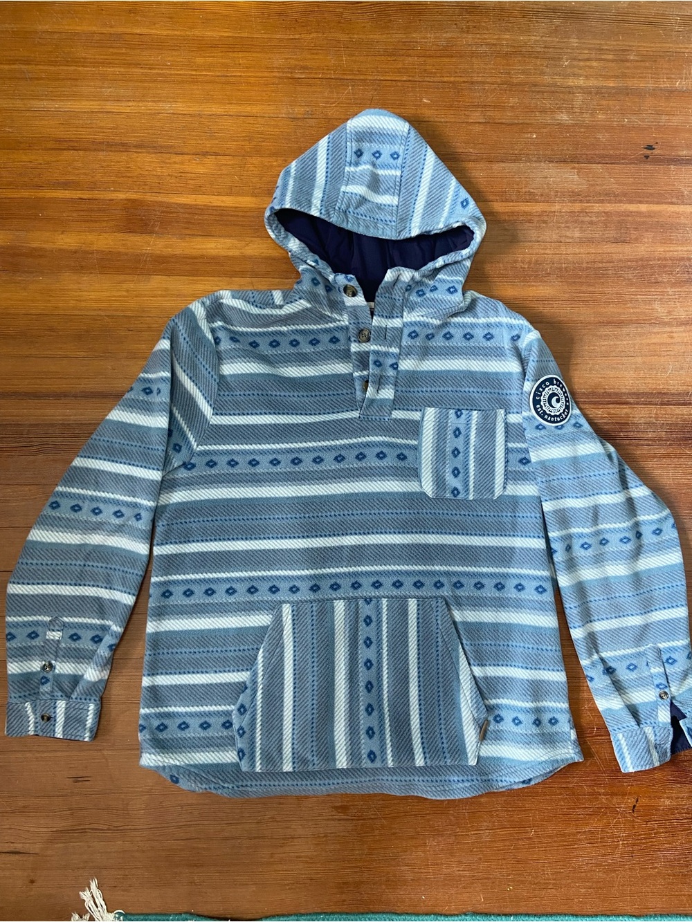 Cisco Brewers Levitate Blue Patterned Hooded Fleece Hoodie